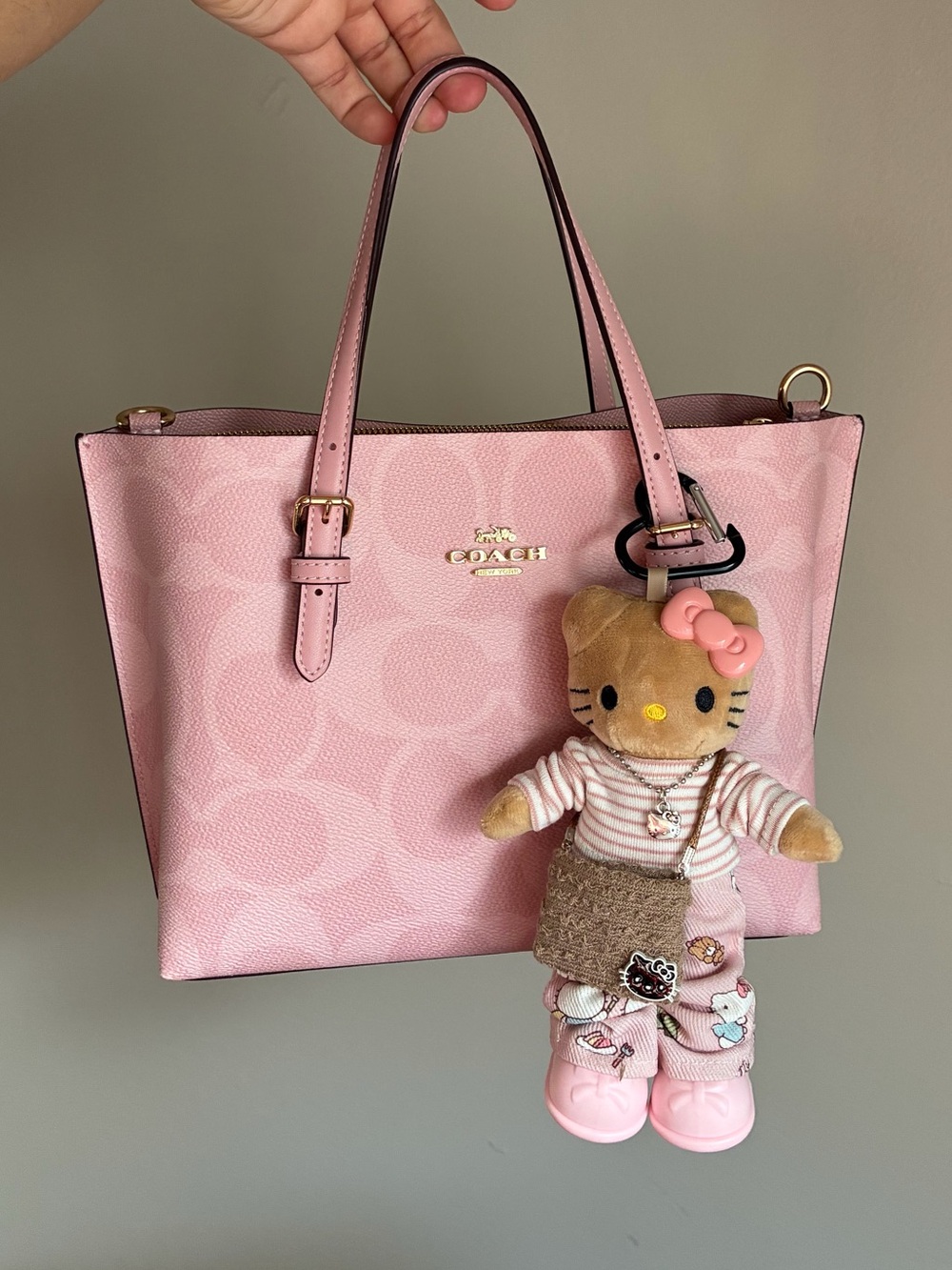 Hello Kitty Pink Fashion Diva Plush Keychain Bag Charm